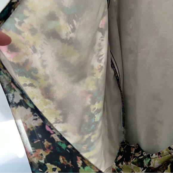 🖤Vero Moda Nilla Green Floral Longsleeve Crossover V-neck Wrap Top Blouse Sz XS - Picture 6 of 6